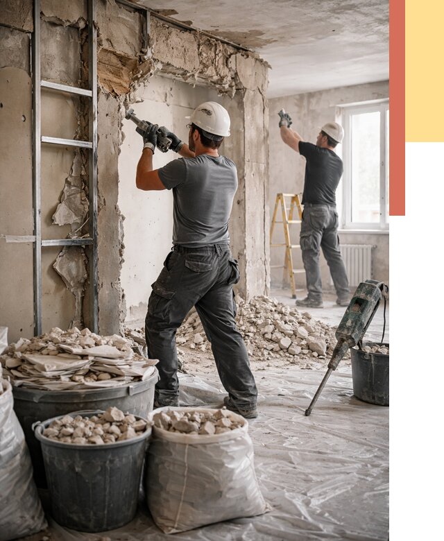 Демонтажные работы в Костомукше от 2755 руб. — услуги и цена под ключ | ОТДЕЛОЧНИК-Ктм