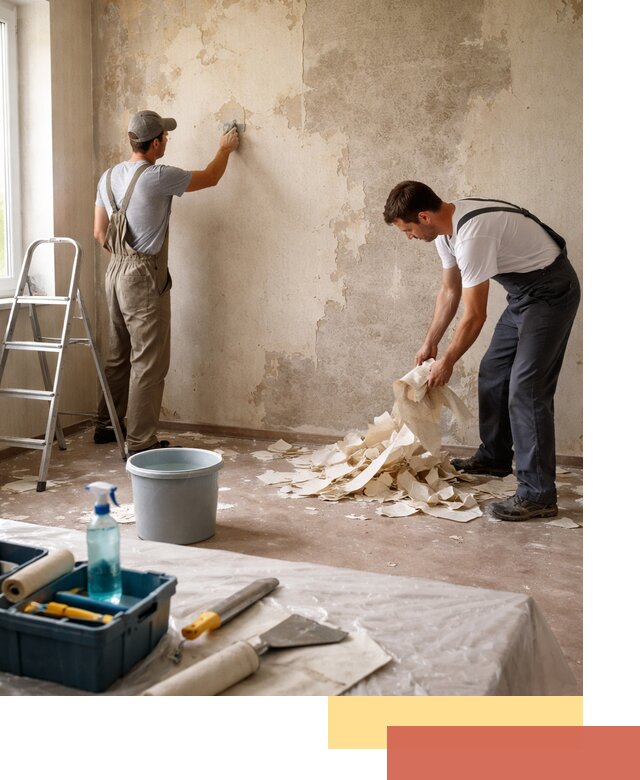 Снятие старых обоев в Костомукше быстро и качественно