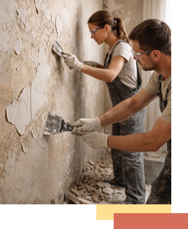 Снятие старой шпаклевки и подготовка поверхностей в Костомукше