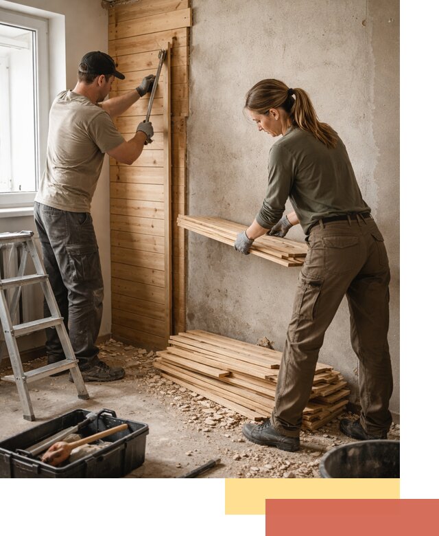 Демонтаж вагонки со стен в Костомукше — профессиональный демонтаж