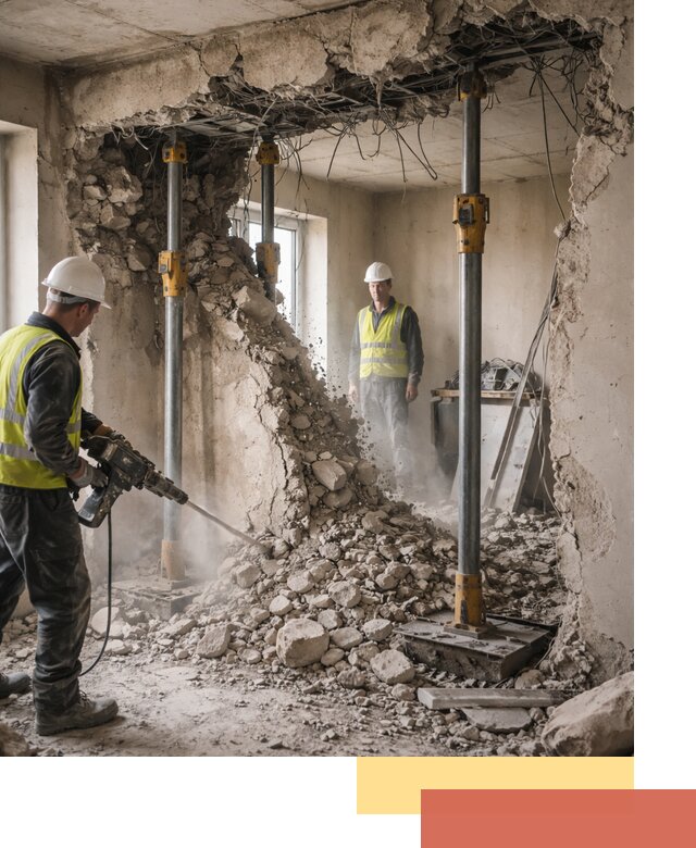 Снос несущих стен в Костомукше с гарантией безопасности и качества