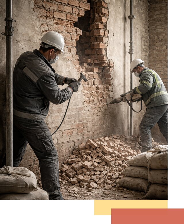 Демонтаж кирпичных стен в Костомукше быстро и безопасно