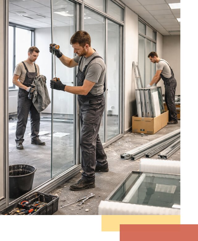 Демонтаж стеклянных перегородок в Костомукше быстро и безопасно