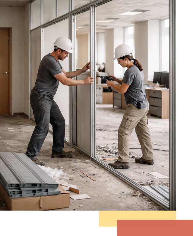 Демонтаж алюминиевых перегородок в Костомукше быстро и аккуратно