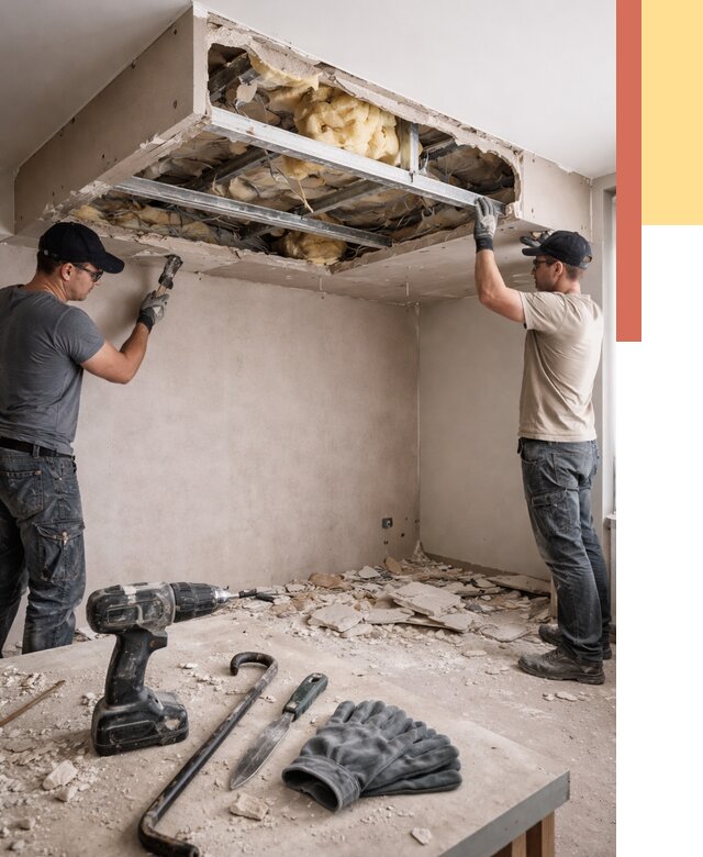 Демонтаж короба из гипсокартона в Костомукше от 1551 руб. — быстро и недорого | ОТДЕЛОЧНИК-Ктм