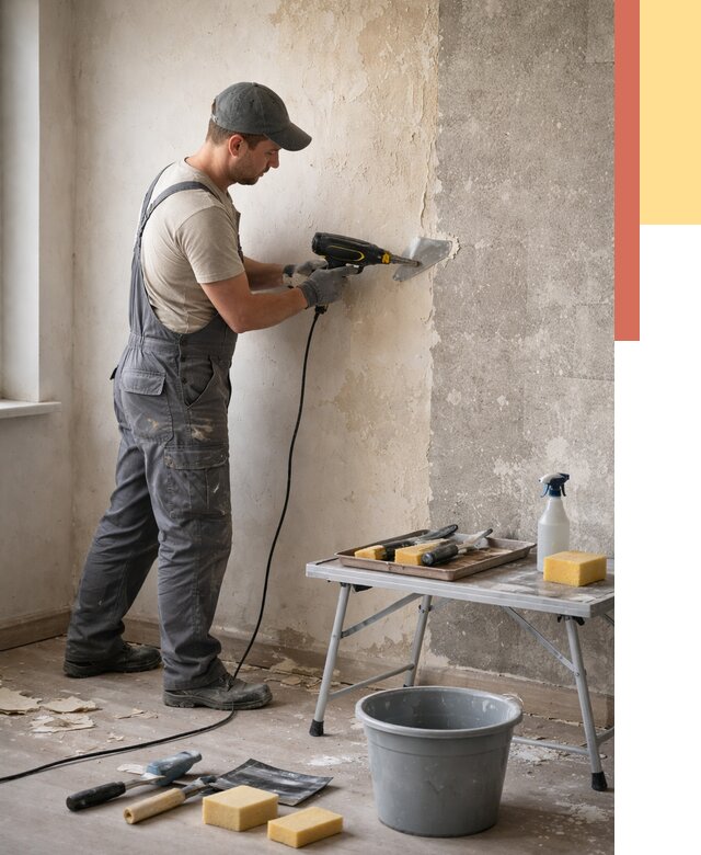 Очистка стен от клея в Костомукше от 1887 руб. — снятие и удаление клея со стен | ОТДЕЛОЧНИК-Ктм