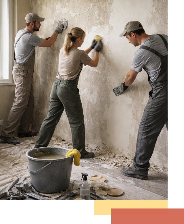 Очистка стен от клея и грунтовки в Костомукше качественно и быстро