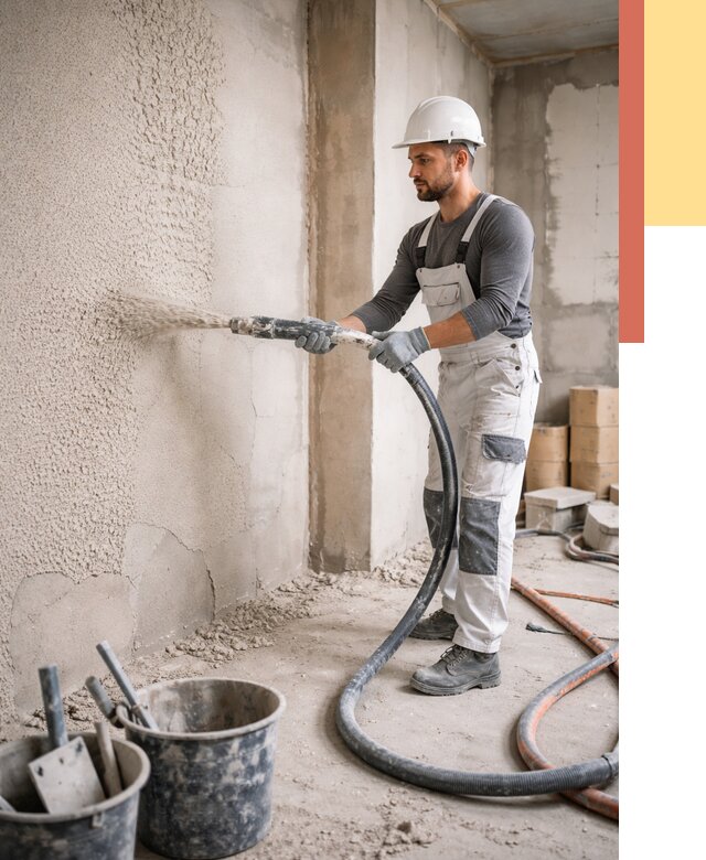 Машинная штукатурка стен в Костомукше под ключ от 6631 руб./м2 | ОТДЕЛОЧНИК-Ктм