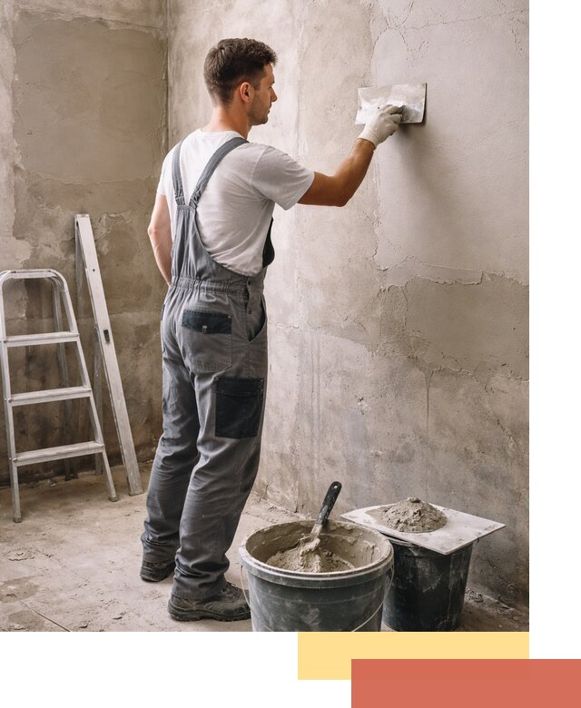 Штукатурка стен в ванной под ключ в Костомукше