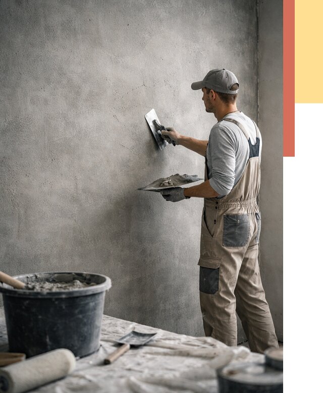 Декоративная штукатурка под бетон в Костомукше от 2551 руб./м² — нанесение под ключ | ОТДЕЛОЧНИК-Ктм