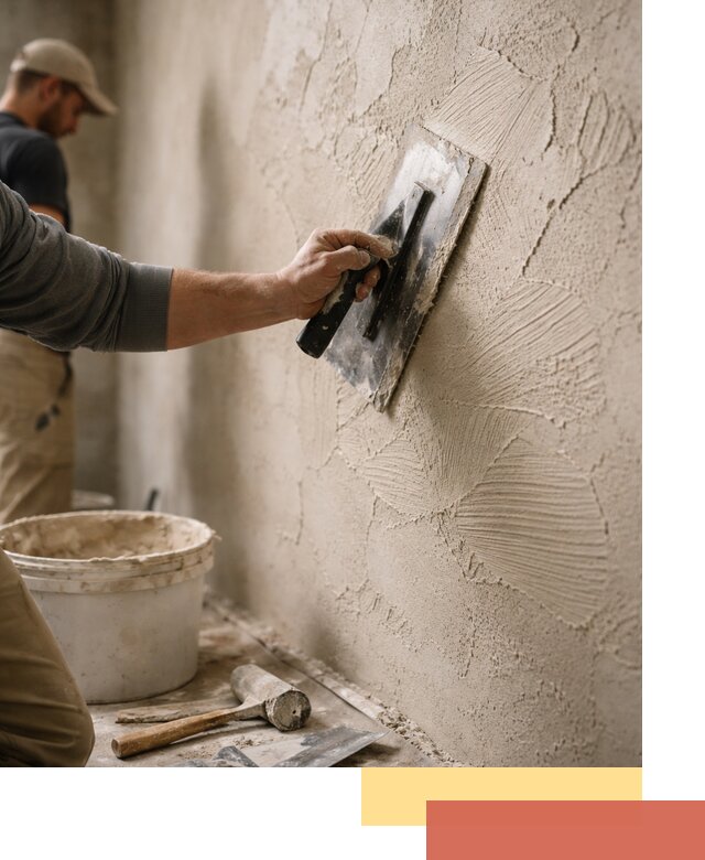 Фактурная штукатурка стен в Костомукше — монтаж, отделка, реставрация