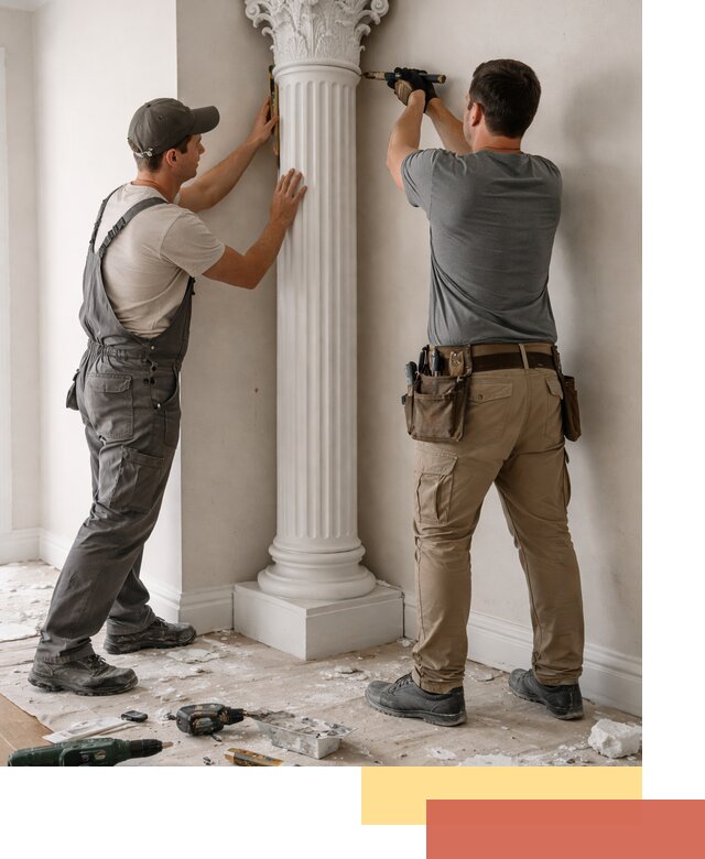 Установка декоративных колонн в Костомукше под ключ