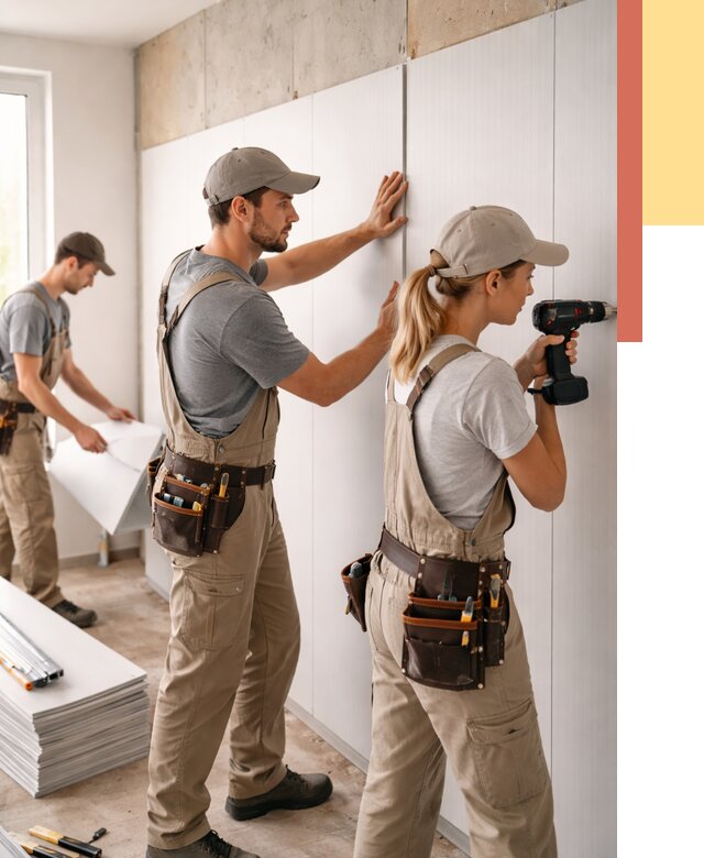 Монтаж ПВХ панелей на стены в Костомукше от 459 руб/м2 — быстро и недорого | ОТДЕЛОЧНИК-Ктм