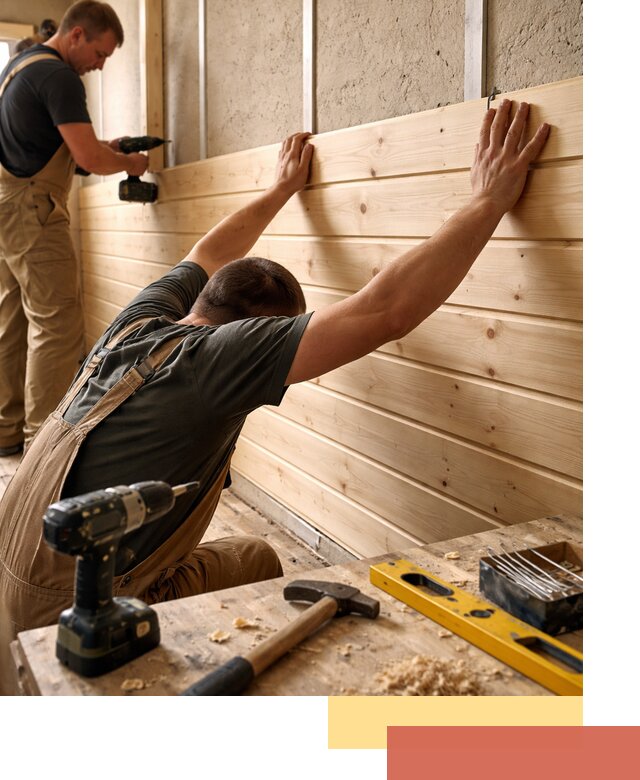 Монтаж деревянной вагонки на стены в Костомукше быстро и качественно