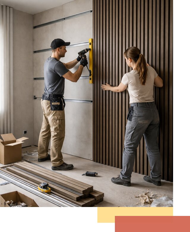 Монтаж реечных панелей на стены в Костомукше