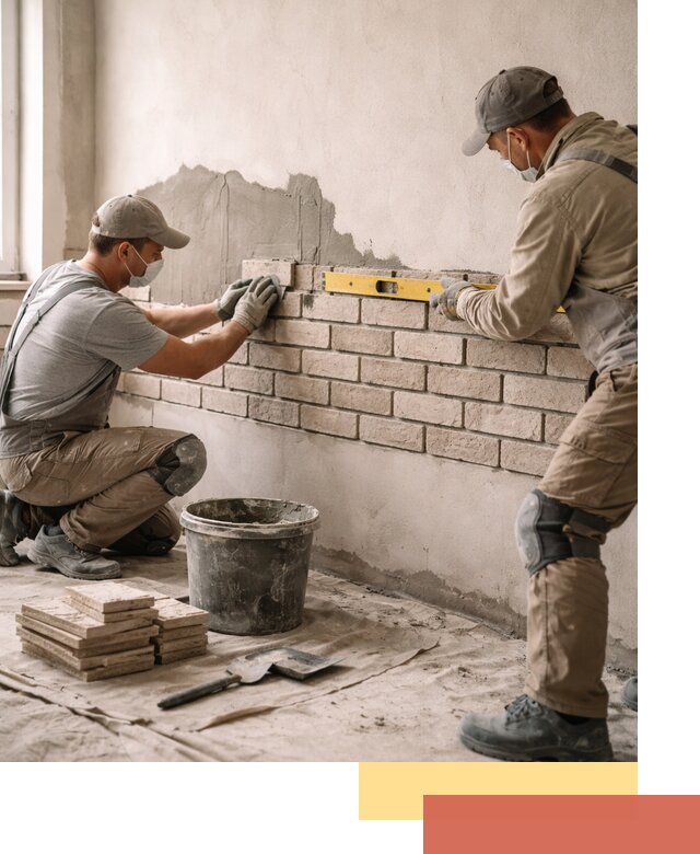 Монтаж декоративного кирпича профессионально в Костомукше