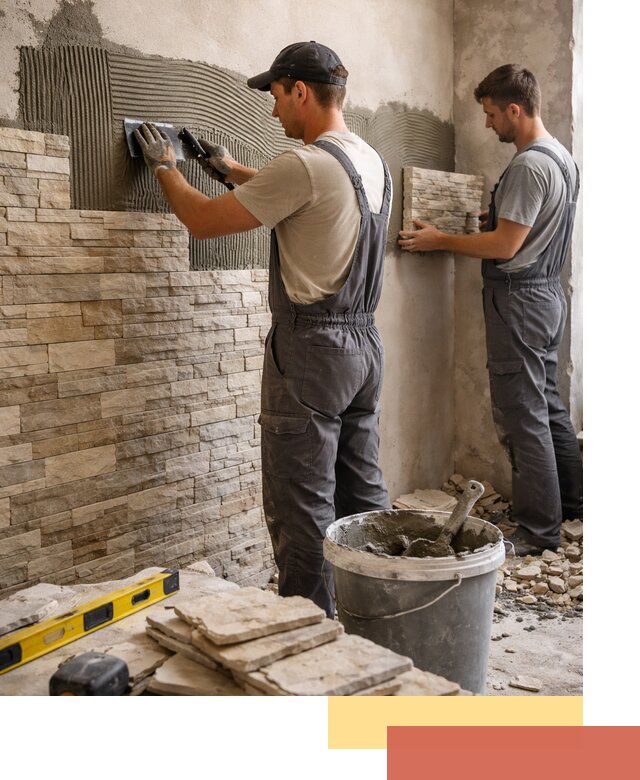 Монтаж искусственного камня в Костомукше — облицовка стен и фасадов