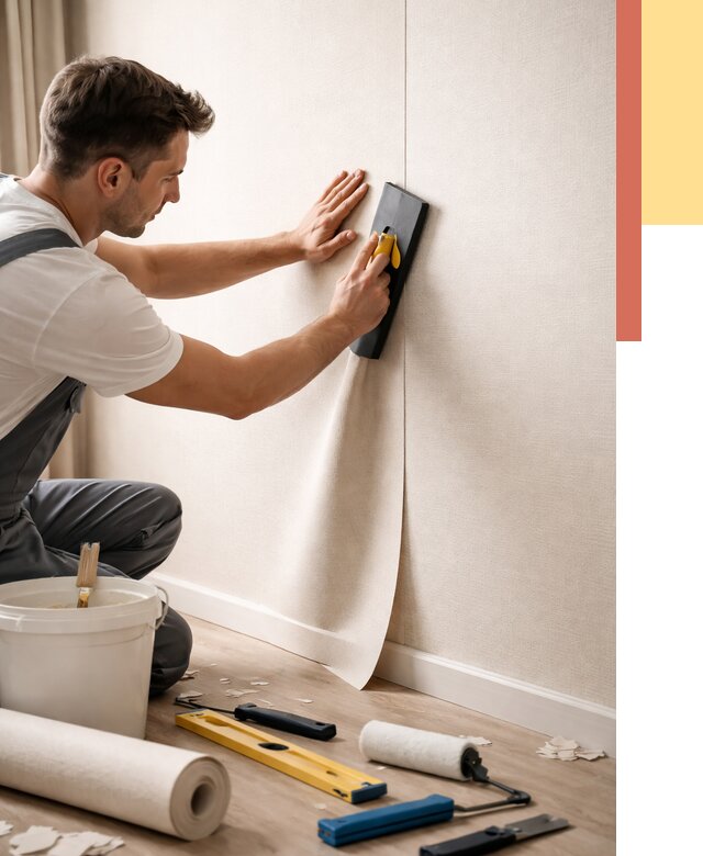 Поклейка виниловых обоев в Костомукше от 4591 руб. | Быстро и недорого — ОТДЕЛОЧНИК-Ктм