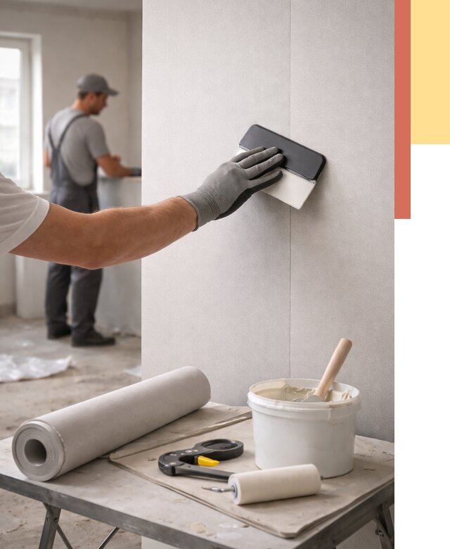 Поклейка обоев под покраску в Костомукше от 3571 руб. за м2 | ОТДЕЛОЧНИК-Ктм