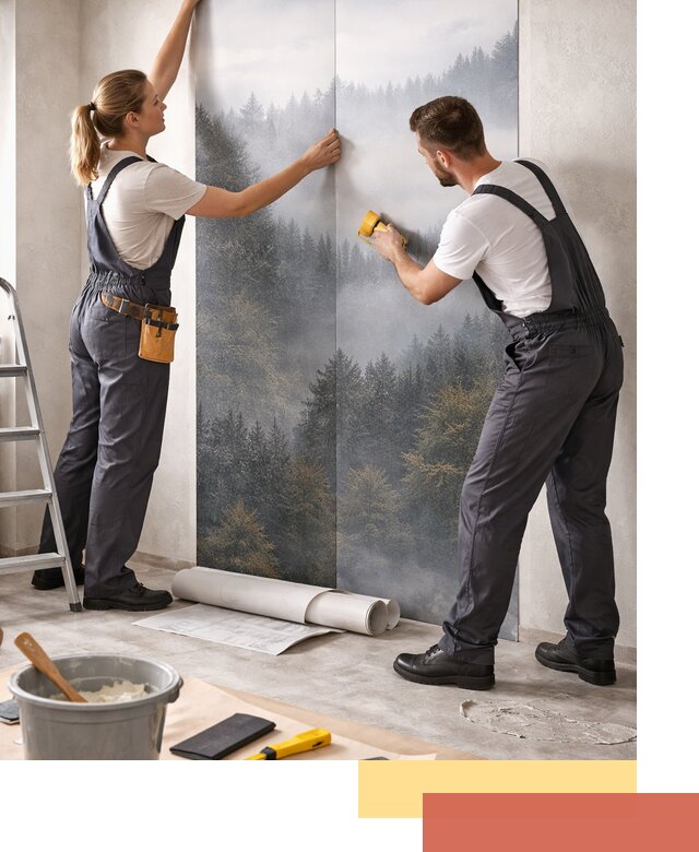 Поклейка фотообоев профессионально в Костомукше под ключ