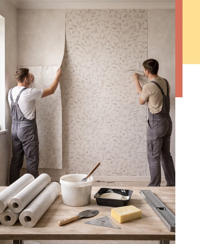 Поклейка обоев с подбором рисунка в Костомукше от 3571 руб. | ОТДЕЛОЧНИК-Ктм - быстро и недорого