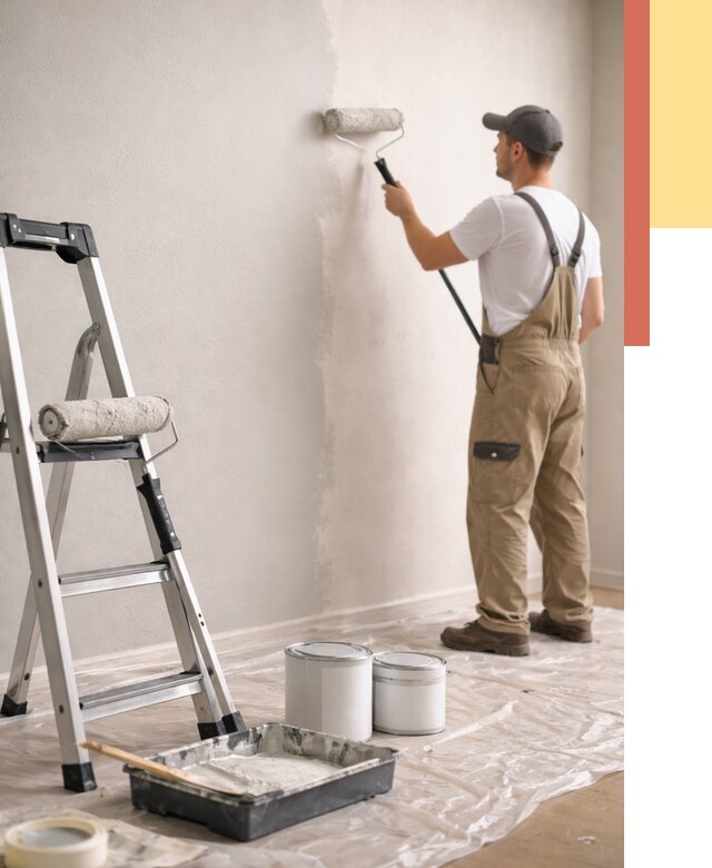 Покраска стен латексной краской в Костомукше от 4591 руб. за м2 | ОТДЕЛОЧНИК-Ктм