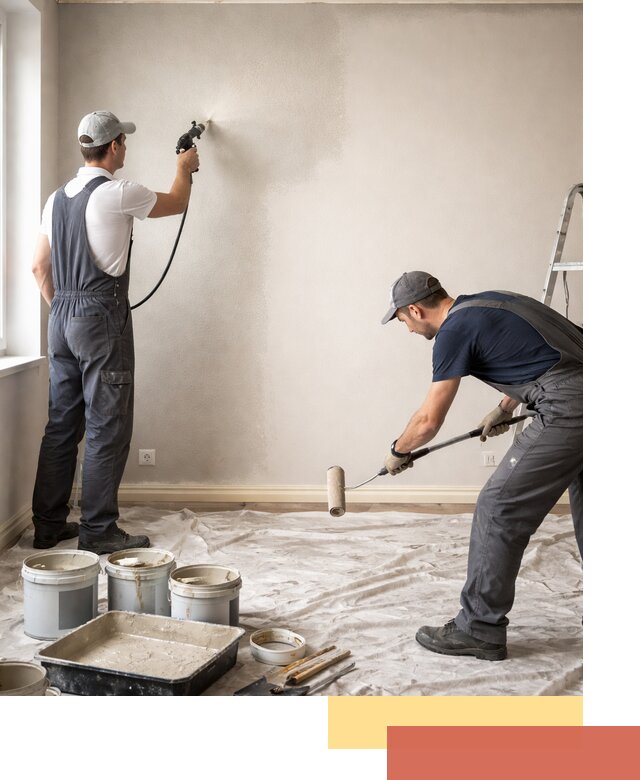 Покраска стен моющейся краской и защита поверхностей в Костомукше