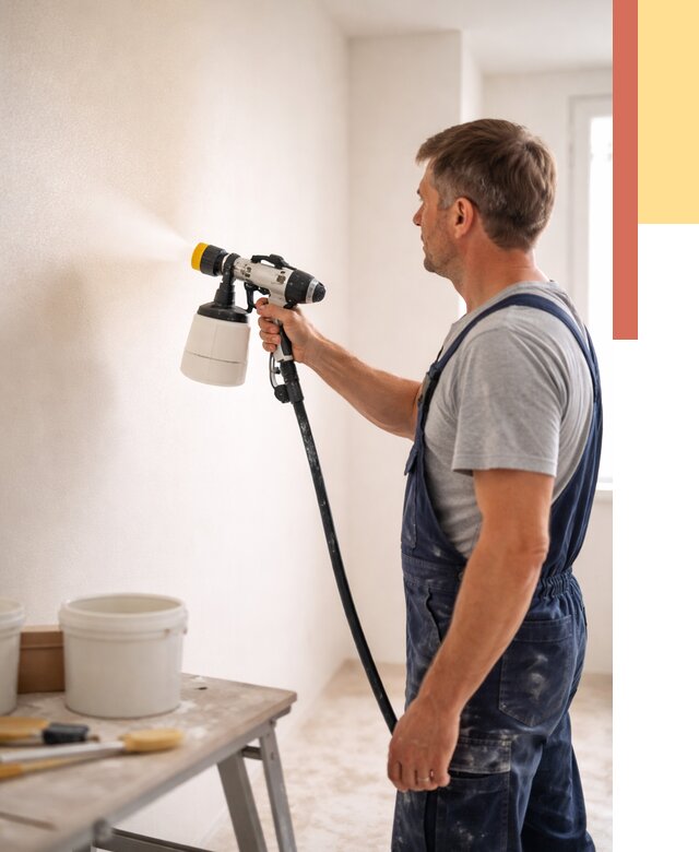 Покраска стен краскопультом в Костомукше от 7652 руб. — механизированная покраска | ОТДЕЛОЧНИК-Ктм