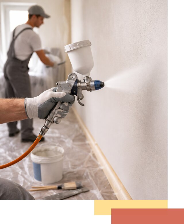 Покраска стен краскопультом в Костомукше быстро и качественно