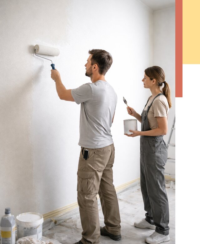 Окраска стен по стеклохолсту в Костомукше от 4591 руб/м² под ключ | ОТДЕЛОЧНИК-Ктм