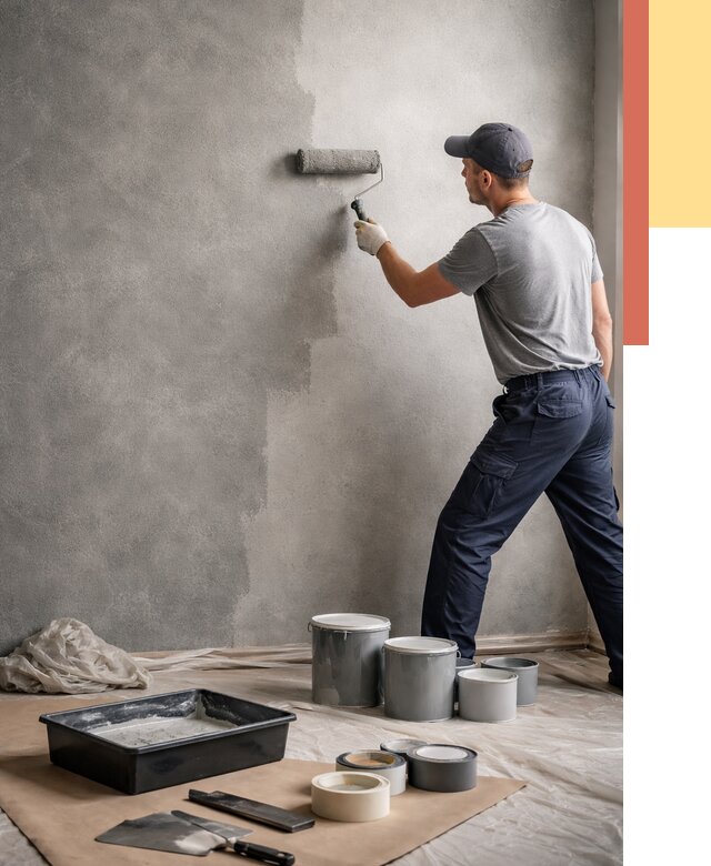 Покраска стен под бетон в Костомукше от 663 руб. за м2 — быстро и недорого | ОТДЕЛОЧНИК-Ктм