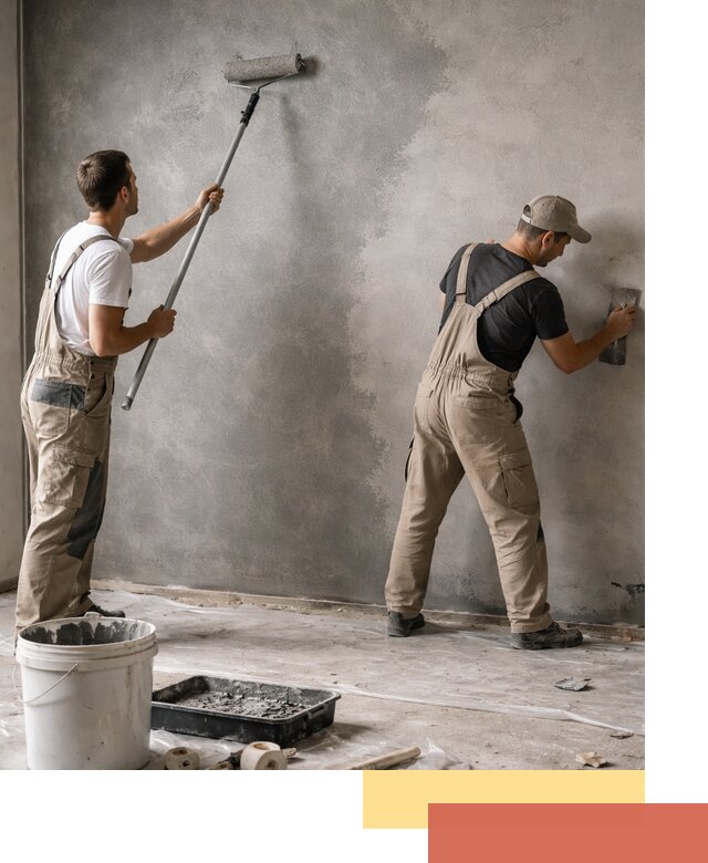 Покраска стен под бетон в Костомукше профессионально и недорого