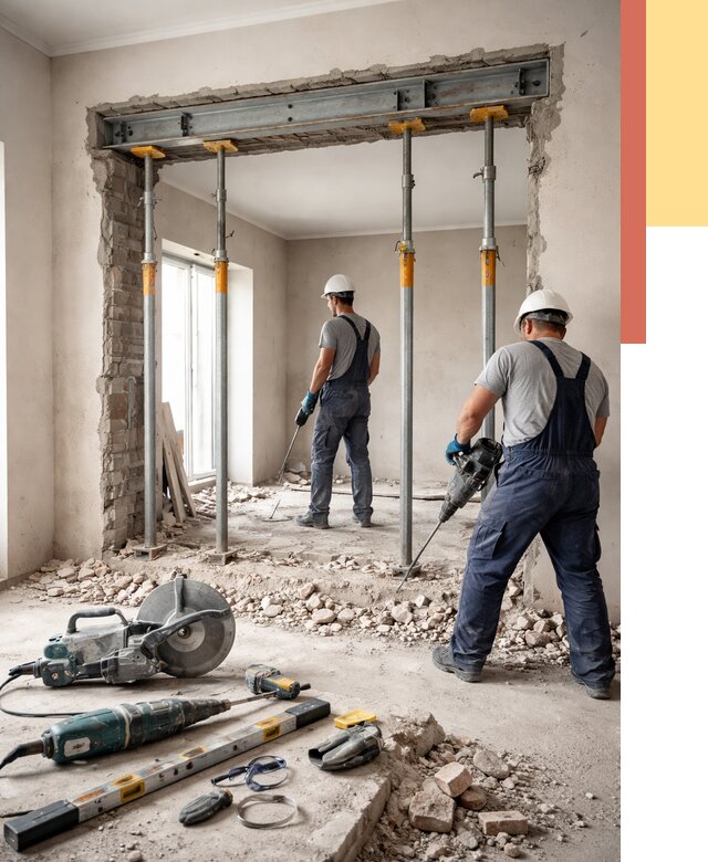 Прорезка проема в стене в Костомукше от 4591 руб. — быстро и недорого | ОТДЕЛОЧНИК-Ктм