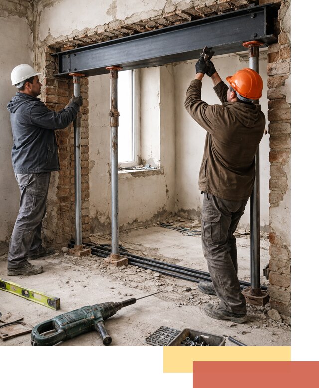 Усиление проема в стене в Костомукше для расширения и безопасности