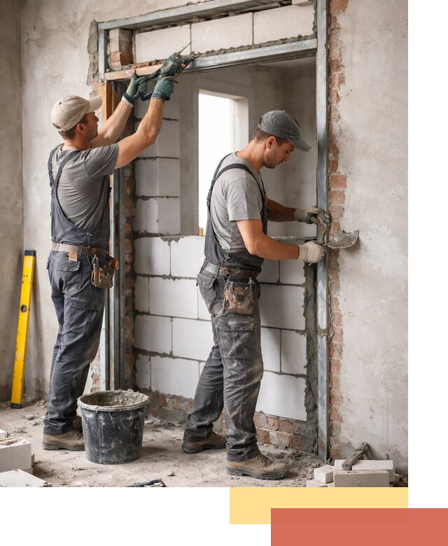 Закладка дверного проема под ключ в Костомукше: демонтаж, монтаж, отделка