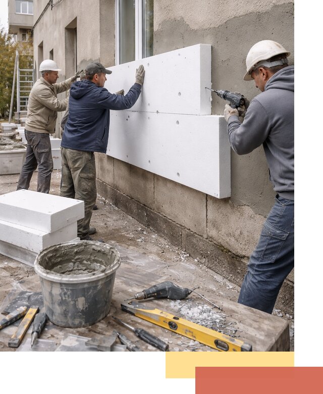 Утепление наружных стен пенопластом в Костомукше