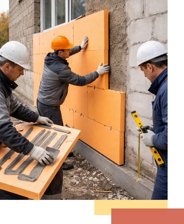 Утепление фасада пеноплексом под ключ в Костомукше