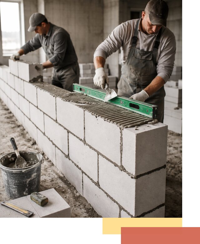 Кладка перегородок из газобетона в Костомукше быстро и качественно