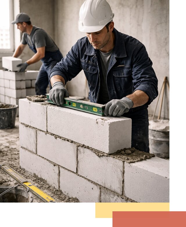 Кладка перегородок из пеноблока под ключ в Костомукше