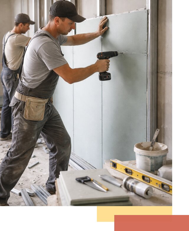 Кладка влагостойких перегородок ПГП в Костомукше