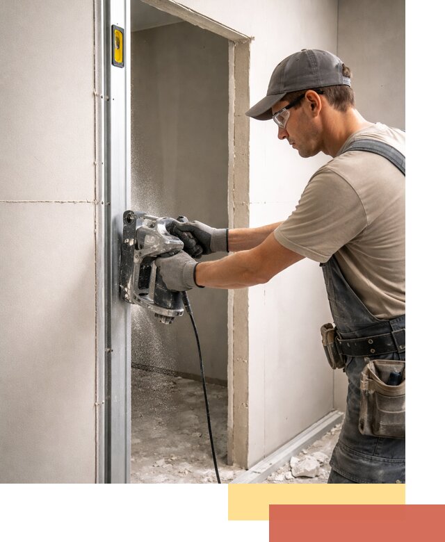 Устройство дверного проема в перегородке в Костомукше