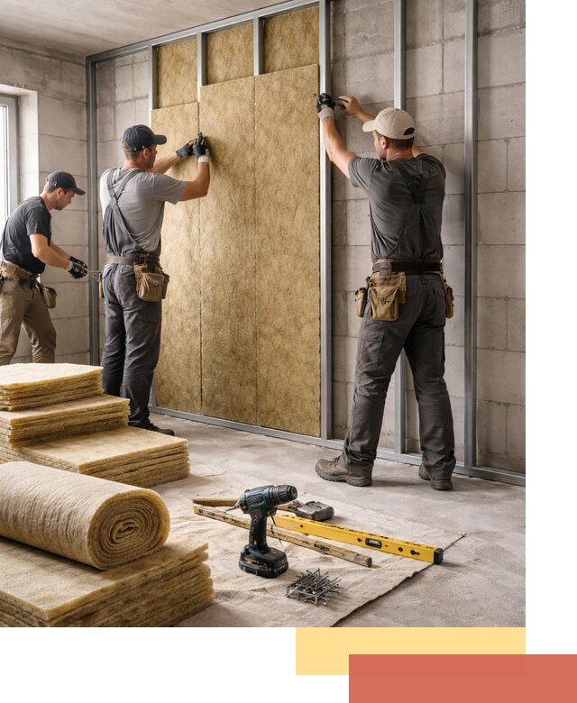 Шумоизоляция перегородок из блоков в Костомукше — монтаж и защита шумоизоляцией