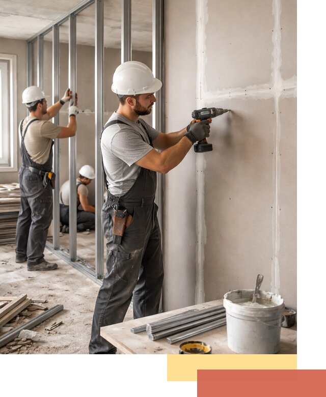 Перегородки из огнестойкого гипсокартона в Костомукше под ключ