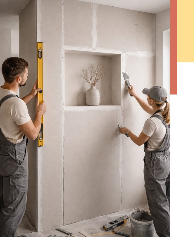 Перегородка из гипсокартона с нишей в Костомукше от 3316 руб. под ключ | ОТДЕЛОЧНИК-Ктм