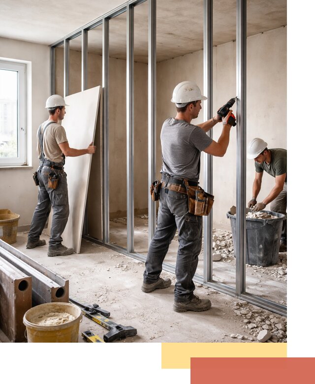 Перенос гипсокартонной перегородки в Костомукше профессионально и быстро