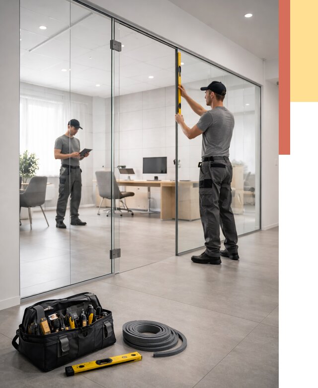 Цельностеклянные перегородки под ключ в Костомукше от 9692 руб. — монтаж и цены | ОТДЕЛОЧНИК-Ктм