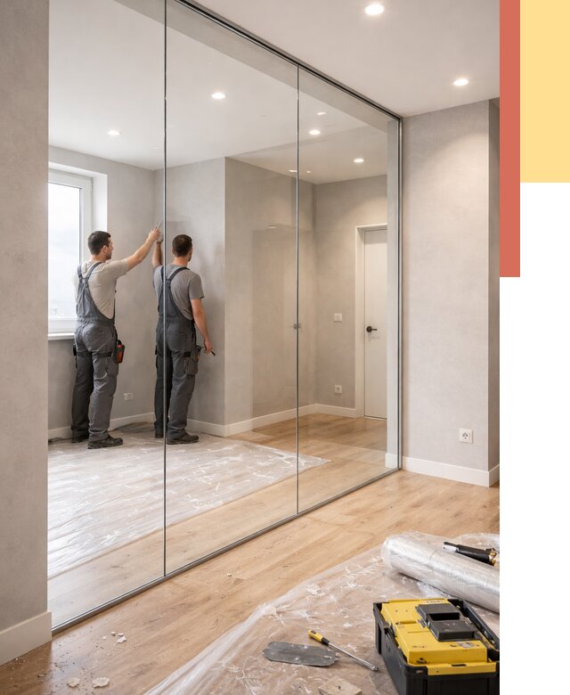 Безрамные стеклянные перегородки в Костомукше — монтаж от 9692 руб. | ОТДЕЛОЧНИК-Ктм