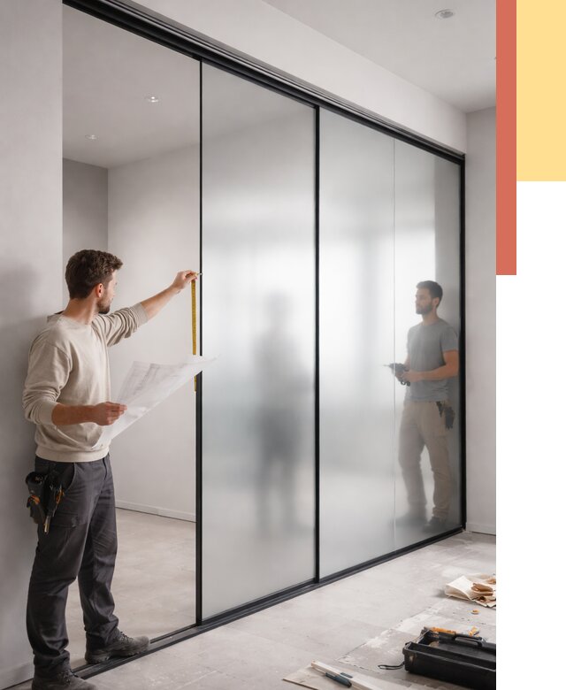 Матовые стеклянные перегородки в Костомукше от 8672 руб. — монтаж и установка | ОТДЕЛОЧНИК-Ктм