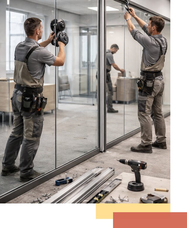 Стеклянные офисные перегородки под ключ в Костомукше