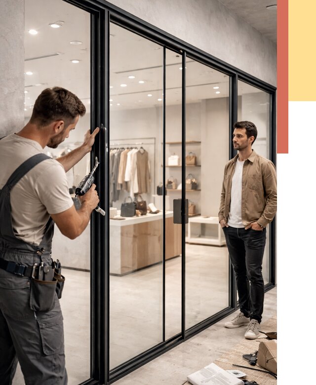 Стеклянные перегородки для магазинов в Костомукше от 8366 руб. под ключ | ОТДЕЛОЧНИК-Ктм